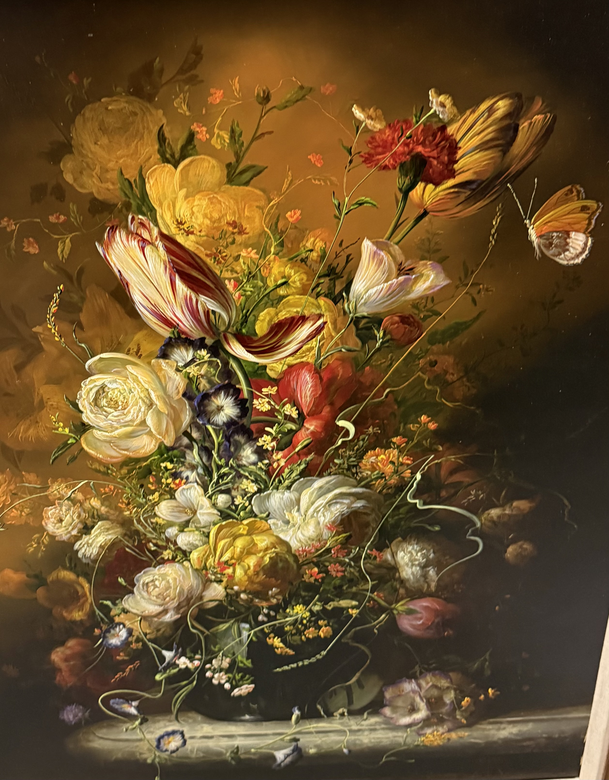 Flowercomposition IX with butterfly